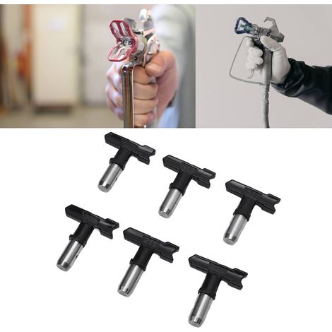 Buses noires 209, 211, 313, 415, 517, 623 pour machines de peinture au pistolet sans air, y compris des jeux de buses pour peintures et revêtements au latex. (1/5)