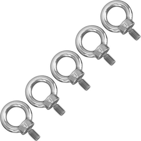 Lot de 5 boulons à œil de levage M8 en acier inoxydable, robustes et de qualité marine. (1/5)