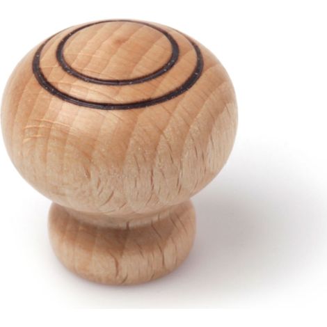 Pomo en madera con acabado haya transparante., dimensiones: 30x30x32mm, Ø: 30mm - (1/5)