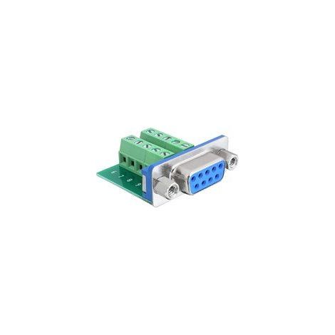 DeLOCK 65268 adaptador de cable - Adaptador para cable (Sub-D 9 pin, Terminal block 10 pin, Verde, Femenino) (1/3)