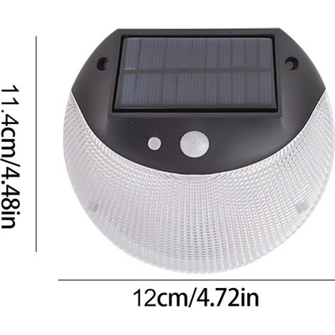 Luminaire Solaire Rond pour Mur Extérieur, Éclairage de Terrasse sans Fil à Détection, pour Jardin Escaliers Porche (1/3)