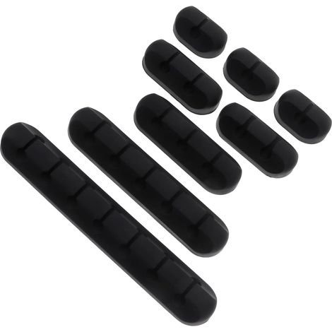 8pièces Support Câble Usb Clips Organisateur De Câbles De Bureau Rangement Adhésif Pour Accessoires De Gestion De Durable (1/5)