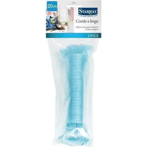 Starwax Corda per bucato blu 20 metri pratica e resistente