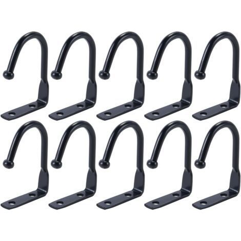 Pack of 10 Under Cabinet Hooks, Cup Holders, Metal Under Shelf Hooks, Utensil Storage Hangers (1/4)