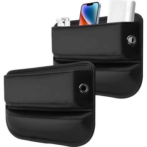 Organizador lateral de asiento de coche de 2 piezas, organizador de consola de coche, caja de almacenamiento para asiento de coche, organizador de asiento de coche de cuero para teléfonos móviles, lla