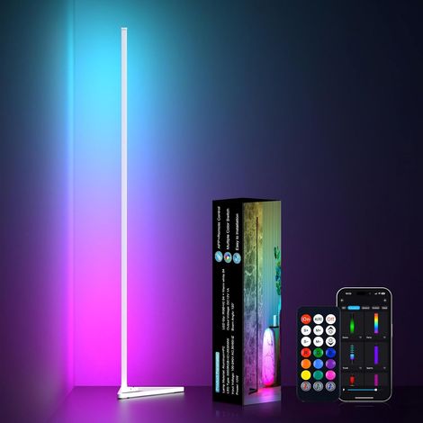 140cm Smart RGB LED Corner Lamp with App and Remote Control, Music Sync, Timer Setting, for Living Room, Bedroom and Playroom (1/5)