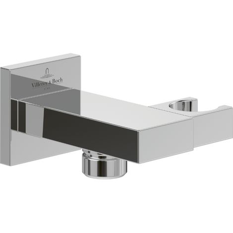 Soporte de ducha de mano mural con conexión VILLEROY & BOCH Universal redondo cromado (1/4)