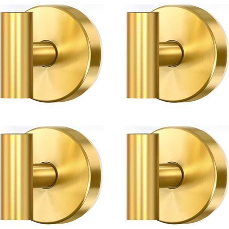 Portasciugamani a ventosa da parete per bagno e cucina, rimovibile, 4 pezzi (cromo oro)