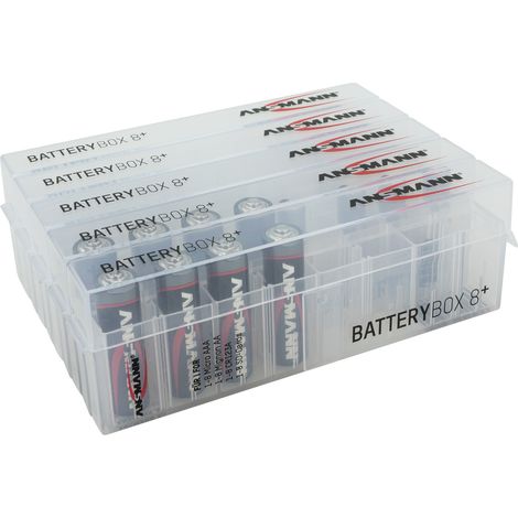 ANSMANN 5x Akkubox Batteie Box für bis zu 8 Akkus, Batterien & Speicherkarten (1/3)