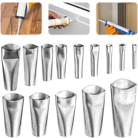 CCYKXA 14-Pack Rubber Nozzle Kit for Filling Gaps in Kitchens - Rubber Caulking Tool - Caulking Tools - Bathrooms, Tanks, Doors, Windows, Floors, Sinks and More