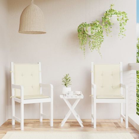 Lot de 2 Coussins de chaise de jardin bas,Coussins de Chaise Dossier Siège Confortables crème -AD32809 (1/5)