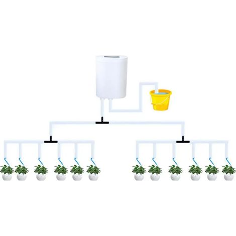 (H12) Contrôleur de pompe d'arrosage automatique intelligent pour fleurs et plantes, système d'irrigation goutte à goutte avec minuterie et outils de jardin (1/4)
