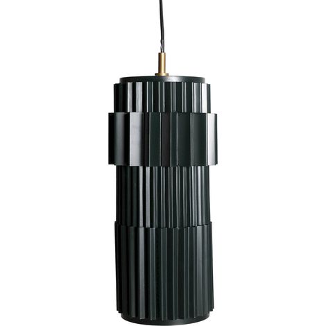 Suspension contemporaine en fer vert pour salon ou salle à manger - Vert profond mat (1/4)