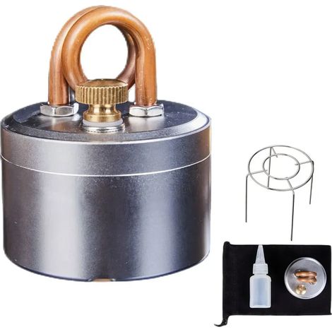 Réchaud de camping robuste à alcool avec support, idéal pour les pique-niques et les barbecues en toute sécurité. Mini réchaud de camping portable à alcool pour la randonnée. (1/5)