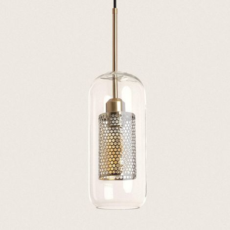 Pendelleuchte Metall und Glas Julieta Lungo Gold