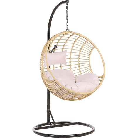 Hängesessel mit Gestell ASPIO Polyrattan Naturfarben