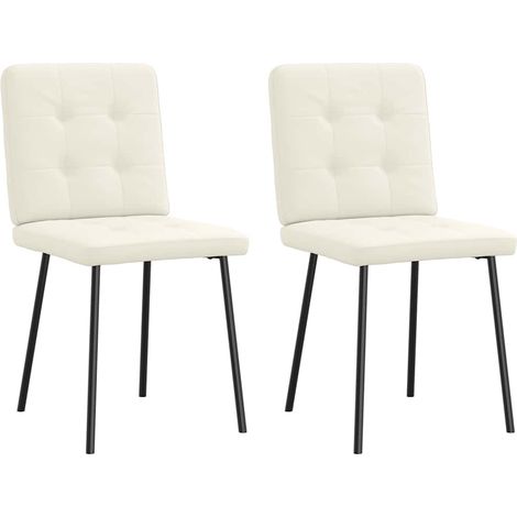 Esszimmerstühle 2 Stk. Creme Samt vidaXL (1/5)