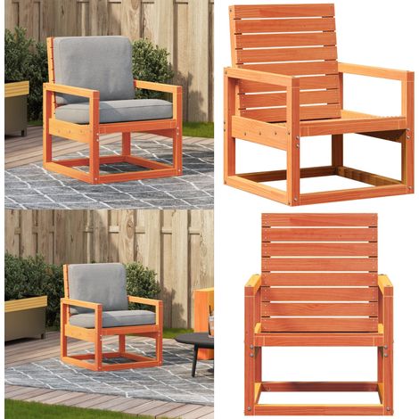 Chaise de jardin cire marron 57,5x63x76 cm bois de pin massif - Chaises De Jardin - Chaises Extérieures - Mobilier De Jardin - Fauteuil De Jardin - Chaise En Bois - Home & Living (1/5)