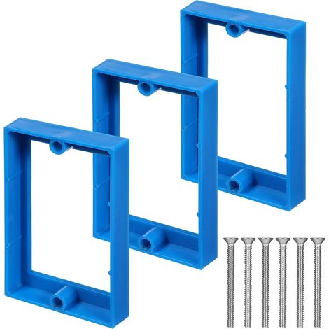 Lot de 3 rallonges de prise simple de 1,27 cm avec 6 vis, accessoires de sortie pour rallonges de boîte de distribution, accessoires d'extension de boîte à bornes pour interrupteurs de prises (1/5)