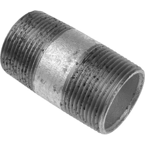 Mamelon BSPT 1-1/4" mâle x BSPT 1-1/4" mâle , Galvanisé ( Prix pour Paquet de 2 ) (1/2)