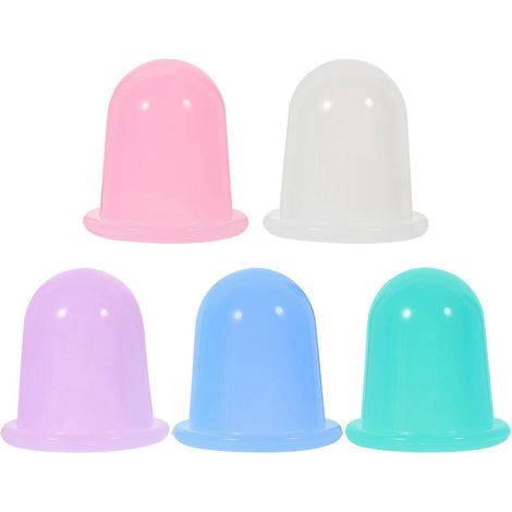Set mit 5 Silikon-Massagebechern zur Linderung von Schmerzen und Muskelverspannungen. – 5,50 x 5,50 x 5,50 cm (1/4)