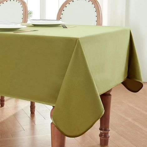 Nappe Olive 140x240 cm, anti-taches, infroissable, rectangulaire