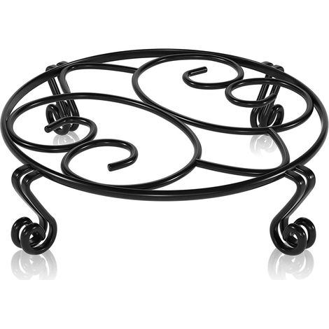 Support en métal pour pots de fleurs, support pour plantes d'intérieur, présentoir à plantes - noir (1/5)