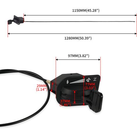 Cable puller, throttle cable, choke cable 946-05098C, lawn tractor, lawn mower, throttle cable, one set.--DTEKGAZ (1/4)