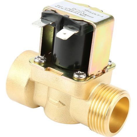 Électrovanne d'arrivée d'eau à commande pilote, en laiton DN20 G3/4, normalement fermée (1/5)