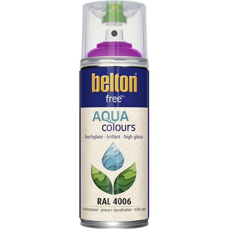 belton free Lackspray AQUAcolours 400 ml verkehrspurpur hochglanz Wasserlack (1/2)