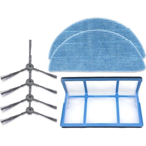 Kit XI244: 2 Brosses Latérales K614 + 2 Chiffons I201 + Filtre Coton I204V pour ILIFE V3S Pro / V5S Pro / V50 (1/5)