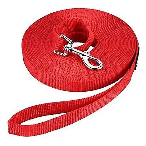 ceinture De Dressage De Chien (15m Rouge) Longue Ceinture En Nylon, Chien, Chat, Animal De Compagnie, Marche, Attache, Jogging (1/5)