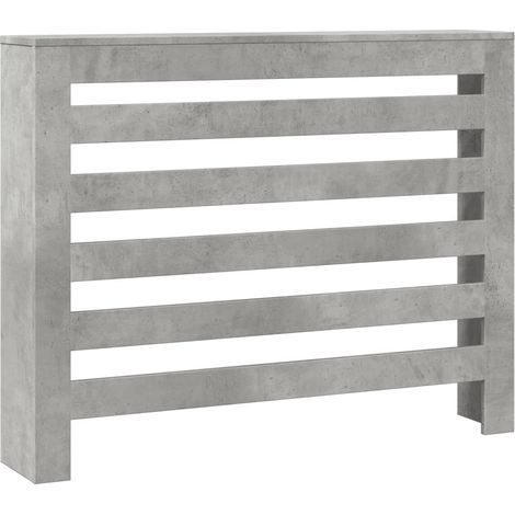 Cache-radiateur gris béton 104x20x82 cm bois d'ingénierie