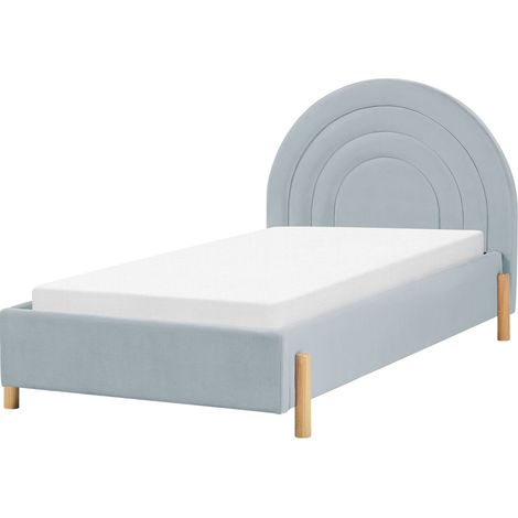Kids Bed Velvet ANET 90 x 200 cm (EU Single) Light Blue