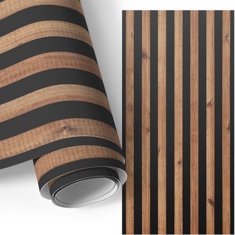 Klebefolie für Möbel - Möbelfolie - Selbstklebefolie - für Couchtisch - Türen - Wohnzimmer - Schlafzimmer Holzlamellen 50x100 cm