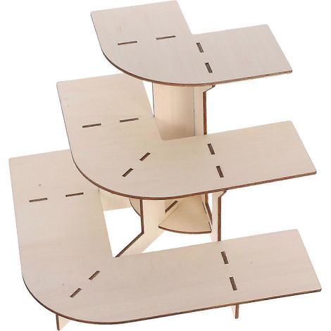 Présentoir en bois 3 pièces pour comptoirs de vente au détail avec étagères à trois niveaux (1/5)