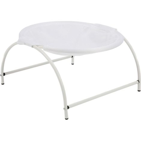 Lit hamac surélevé pour chien, matelas en maille respirante amovible et lavable pour chat, blanc (1/5)