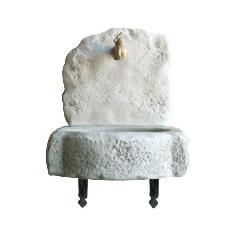 Fontana lavello da muro in cemento realizzato a mano con staffe Decogarden Romano (1/5)