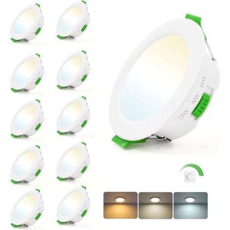 5W Spot LED Encastrable Dimmable Spot Salle de Bain IP44, Lot de 10 (1/5)