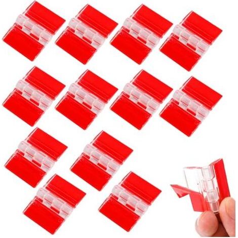 Lot de 12 petites charnières autocollantes en acrylique transparent pour armoire, tiroir, meuble, présentoir, 35 x 25 mm (1/5)