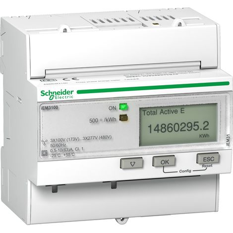 Contatore di energia trifase Schneider Electric iEM3100 bianco