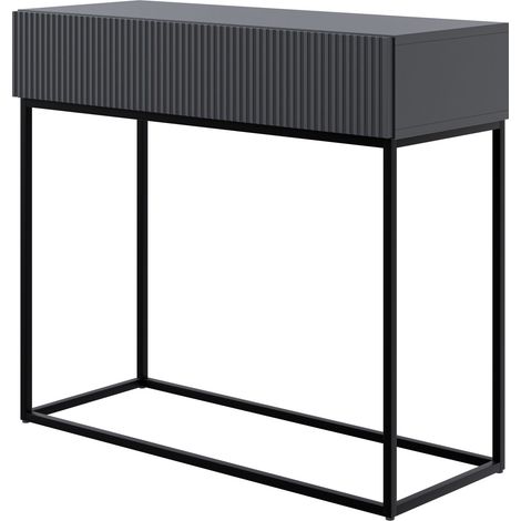 Selsey Veldio - Konsolentisch mit Schublade, schwarz mit Metallgestell, 90 cm (1/5)