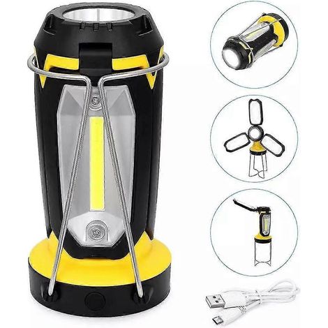 Lanterne LED pliable 2 en 1, portable, pour le camping et les activités de plein air. Lampe torche LED intégrée. (1/5)