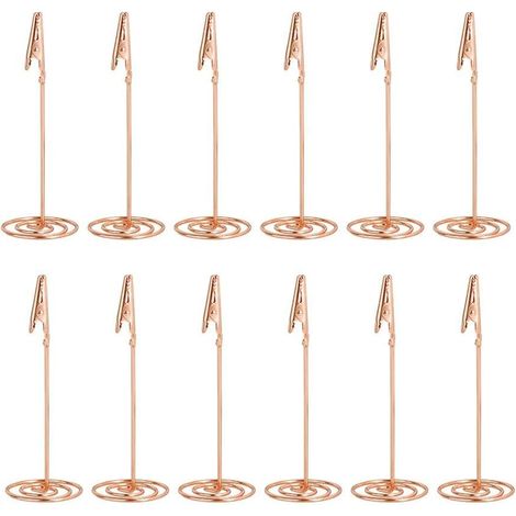 12 supports métalliques à clip mémoire en or rose avec fermoirs crocodile pour (1/5)