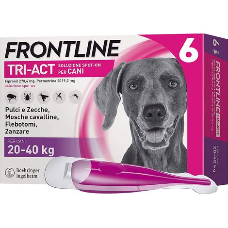 ANTIPARASSITARIO 'FRONTLINE TRI-ACT' cani 20/40 kg - 6 pipette ml 4 - FRONTLINE