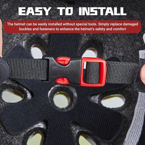 4 Pieces Bicycle Helmet Fastener, Chin Strap Fastener, Motorcycle Helmet Clips, Buckles and Fasteners, Quick Release for Other Helmets, Backpacks and Straps (1/2)