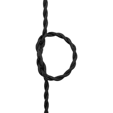 Cavo Elettrico Rivestito in Tessuto Colore Nero 2X0,75 Corda Trecciata Twisted Wire 1 Metro SKU-3779 (1/3)