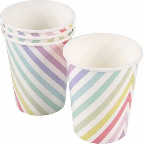 Set de 6 gobelets en carton Licorne arc en ciel