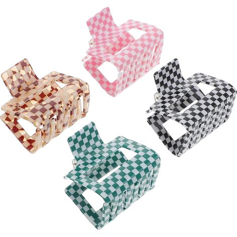 Klauenklemme aus Acetat mit Zahndesign 4 Stück Haarspangen für Frauen Komfortabel und Hält Haare Sicher für Elegantes Styling im Alltag (1/5)