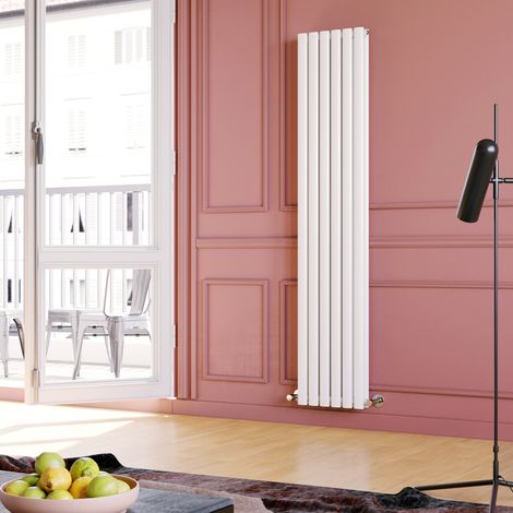 ELEGANT Central Heating Radiator 1800 x 354mm Vertical White Double Panel Oval Column Rad (1/5)